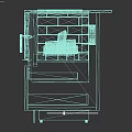 Modern Black Kitchen Stove With Glass Door Ventilation Grilles And Lower Cabinet