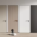 Various Colored Hinged Doors With Modern Handles In Interior Design