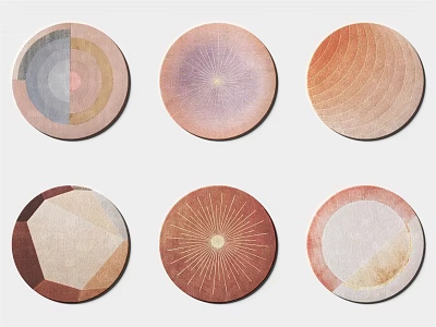 Modern Round Carpet Fabric Carpet Image Carpet Children Carpet Texture Carpet Creative Art Carpet 3d model