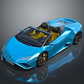 Blue Convertible Sports Car With Yellow Interior And Sleek Exterior Design