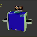 Blue X Ray Security Scanner With Conveyor Belt And Monitor