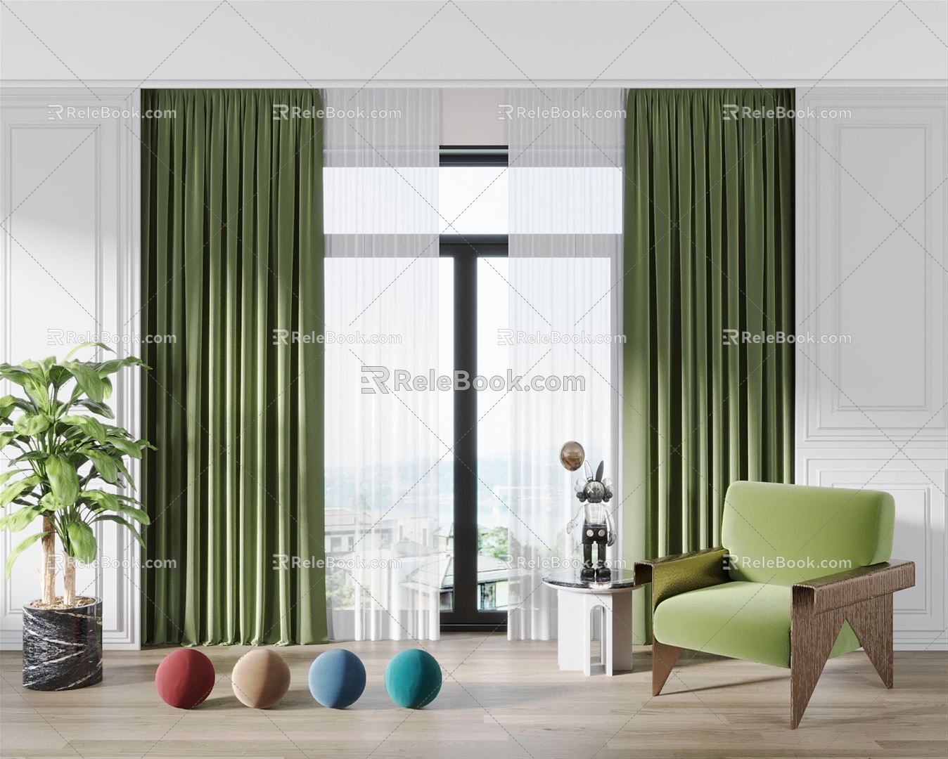 Modern Curtains 3d model