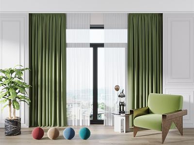 Modern Curtains 3d model