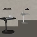 poliform Side Table Metal Side Table Small Coffee Table Lamp Ornaments Combination 3d model