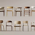 Various Modern Design Dining Chairs With Wooden Frames And Multiple Stylish Styles 3d model