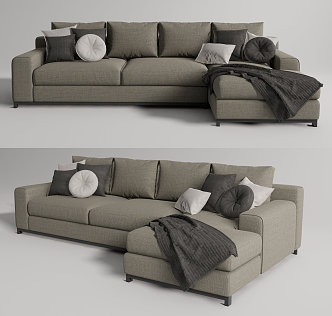 Modern corner sofa multiplayer sofa 3d model