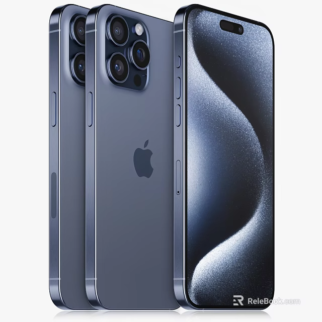 Latest Apple iPhone With Sleek Silver Titanium Back Design And Triple Camera Lenses 3d model 