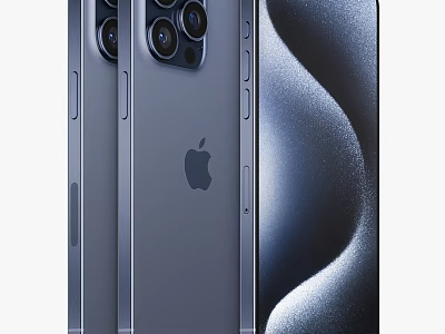 Latest Apple iPhone With Sleek Silver Titanium Back Design And Triple Camera Lenses 3d model