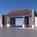 new chinese style gate 3d model