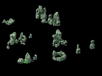 Green Stone Rockery Decorative Natural Rock Formations For Garden Landscape Ornamentation 3d model