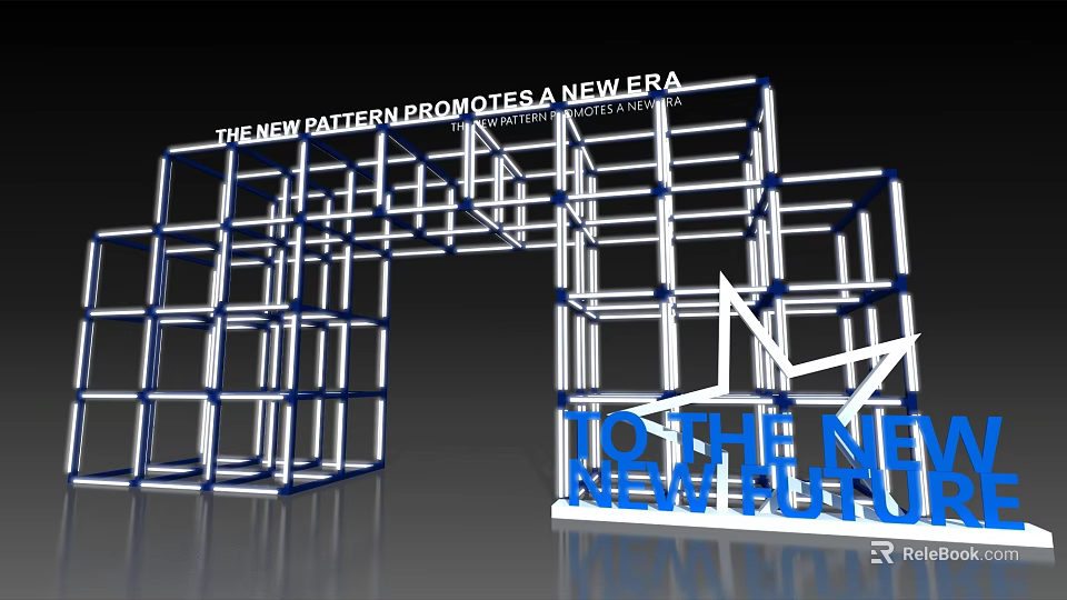 Modern Metal Frame Archway Promoting New Pattern New Era And Future 3d model 