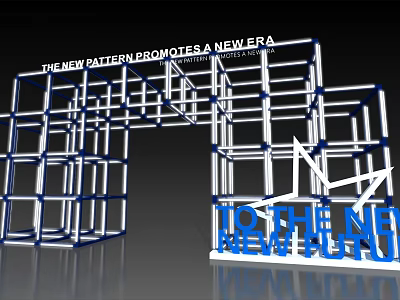 Modern Metal Frame Archway Promoting New Pattern New Era And Future 3d model
