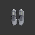 Light Blue and White Mesh Upper Lace Up Sneakers with White Sole and Brand Logo
