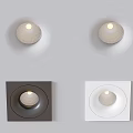 Modern Round And Square Downlights Spotlights In Black White Ceiling Design 3d model