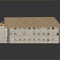 Traditional Square Courtyard Building Featuring Red Tiled Roof Stone Walls And Arched Doorway