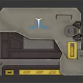 Epic Collection Storage Box With Gray Top Brown Body And Yellow Stripes Blue Logo