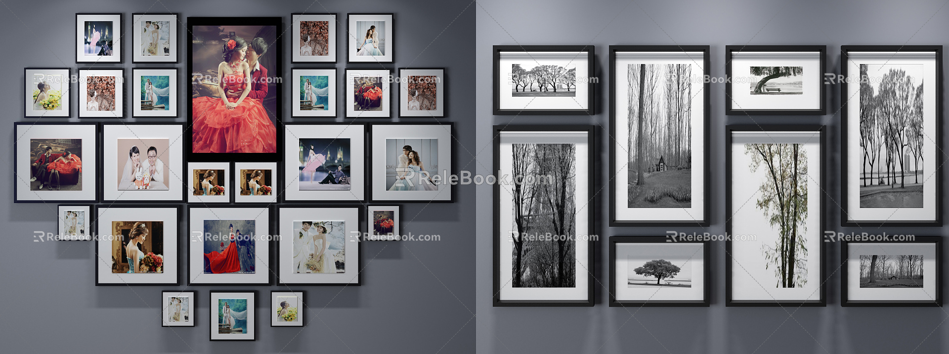 Modern photo wall 3d model