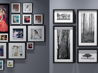 Modern photo wall 3d model