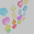 Crystal Gem Game Props 3d model