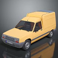 Yellow Compact Cargo Van Featuring Smooth Exterior And Functional Design 3d model