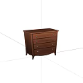 Classic Wooden Cabinet With Four Drawers And Metal Handles In Brown Finish