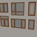 Chinese-style window new Chinese-style window casement window glass window door window bay window floor-to-ceiling window 3d model