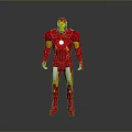 Detailed Red And Gold Iron Man Armor Standing Pose With Chest Reactor