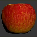 Fresh Vibrant Red Apple With Yellow Speckles On Dark Background
