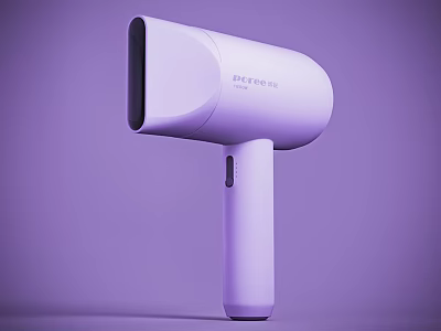Modern Purple Hair Dryer With Sleek Design And Ergonomic Handle 3d model