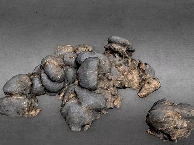 Natural Black Irregular Rock Clusters With Rough Surface And Earthy Texture 3d model