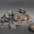 Natural Black Irregular Rock Clusters With Rough Surface And Earthy Texture