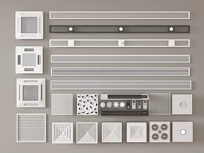 Variety Of Air Vent Designs For Air Conditioning 3d model