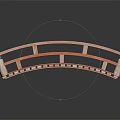Wooden Arched Bridge Model With Railings And Slatted Deck Design