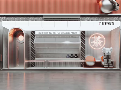 Modern Handmade Lemon Tea Storefront Design With Stylish Signage And Decorative Elements 3d model