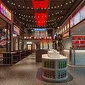 Chinese Hotpot Skewer Restaurant Featuring Refrigerated Display Cases Shelves And Convenience Store Area