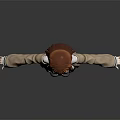 3D Character With Red Hair Beige Coat White Shirt Red Tie Arms Outstretched Gray Background