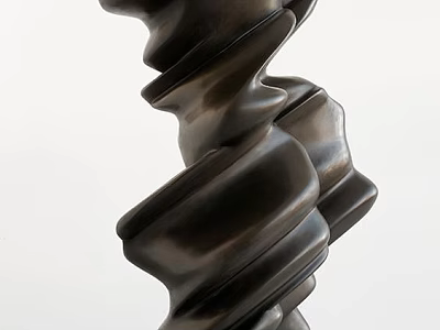 Unique Modern Rockery Stone Sculpture With Twisted Spiral Black Design And Artistic Shape 3d model