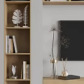 Modern TV Wall Unit with Bookshelves Storage Cabinets TV and Decorative Items