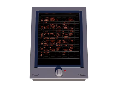 Compact Modern Countertop Electric Grill Kitchen Appliance With Temperature Adjustment Knob 3d model