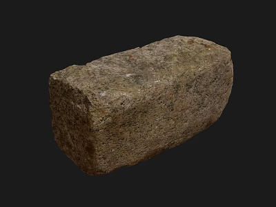Stone and Wood Decorative Block With Natural Rustic Texture and Handcrafted Surface Design 3d model