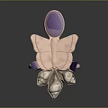 Butterfly Shaped Ring With Purple Stone And Pink Accents On Metallic Band