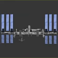 Space Station Equipment With Large Blue Solar Panels And Metallic Structural Modules 3d model