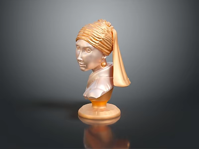Human Head Anatomical Medical Device Model With Golden Base And Dark Background 3d model