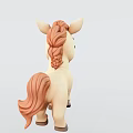 Cute Cartoon Pony Decorative Ornament Set With Beige And Brown Design For Home Decoration