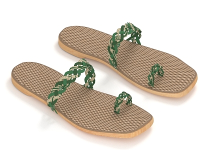 Slippers Shoes 3d model