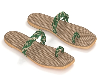 Slippers Shoes 3d model