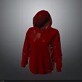 Stylish Red Hooded Long Sleeve Zippered Sweatshirt Comfortable Casual Fashion Wear