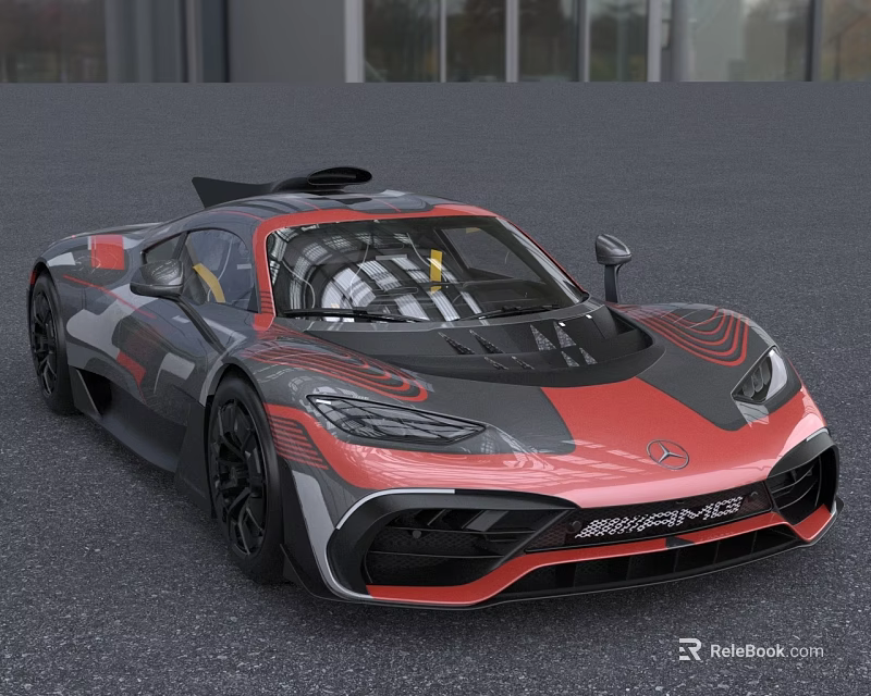 Mercedes AMG ONE High Performance Sports Car With Black And Red Aerodynamic Design Sleek Body 3d model 