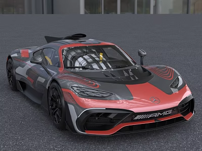 Mercedes AMG ONE High Performance Sports Car With Black And Red Aerodynamic Design Sleek Body 3d model