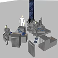 Modern Retail Display Shelves With Mannequins And Stylish Merchandise Displays